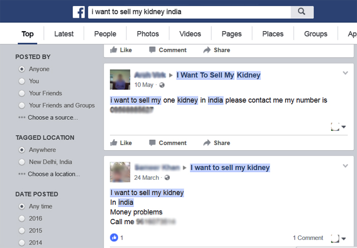 Indians Are Now Buying And Selling Kidneys On Facebook!